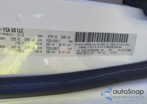 2016 Chrysler Town & Country Touring z USA, uszkodzony, nr VIN 2C4RC1BG7GR259700